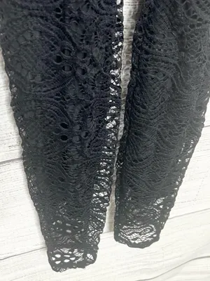 BEBE Black Lace Sleeveless Jumpsuit with Exposed Zipper Size Small thumbnail 4
