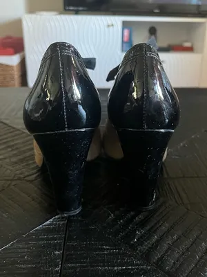 Gianni Bini Victorian Black and Cream Oxford Tie Up Heel Booties Size 8.5 thumbnail 3