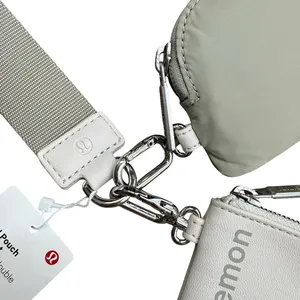 Lululemon Dual Pouch Wristlet Raw‎ Linen White Opal First Edition NWT thumbnail 9