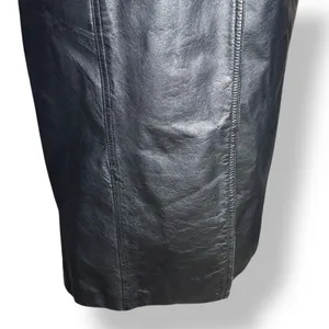 Vintage Wilsons Leather Black Trench Coat Thinsulate‎ Insulated Medium Longline thumbnail 7