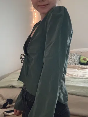Urban Outfitters Hunter Green Tie Top thumbnail 2