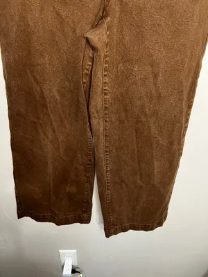 Oak‎ + Fort Chocolate Brown Wide Leg High Rise Crop Pants thumbnail 4