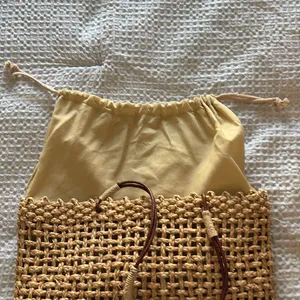 Stylish Tan Woven Tote Bag thumbnail 4