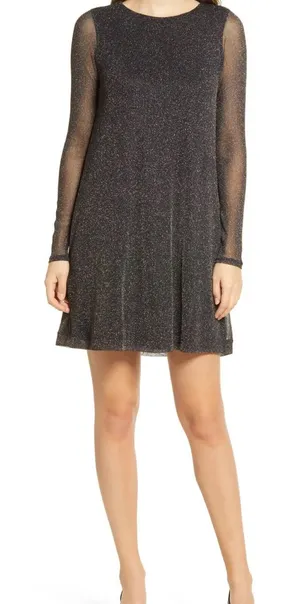 Lilly Pulitzer Ophelia long sleeve glitter swing dress extra small thumbnail 1