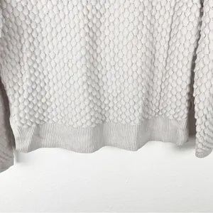 FRENCH CONNECTION Off White Wool Blend Mesh Sleeves Textured Sweater Small thumbnail 5