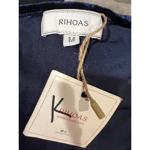 Rihoas Blue Velour Velvet Long Sleeve Wrap V-Neck dress Medium thumbnail 6