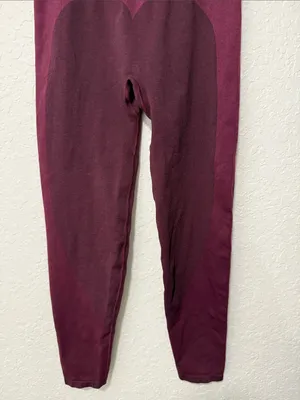 PINK Victoria's Secret Maroon Seamless Leggings Size Large thumbnail 3