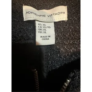 Adrienne Vittadini Womens Black Textured Zip-Up Blazer‎ Sz XL thumbnail 4