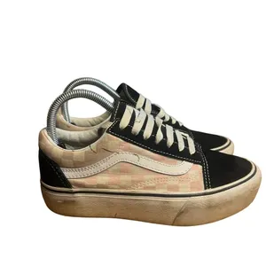 VANS Old Skool‎ Black/Pink Checkerboard Platform Canvas Suede Sneakers M4.5/W6 thumbnail 7