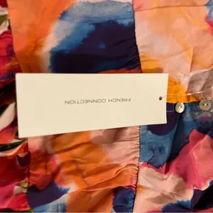 French Connection Vivviola Bubble Gum Multi Color Cami Peplum Top Sz 0 thumbnail 5