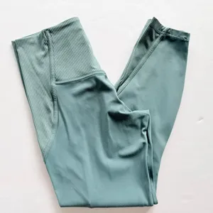 Lululemon Align Pant Ribbed Panel High Rise 25" Tidewater Teal Size 8 Yoga Gym thumbnail 3