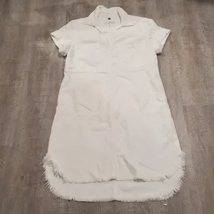 7 for All Mankind White Denim Fringed Dress Size XS thumbnail 1