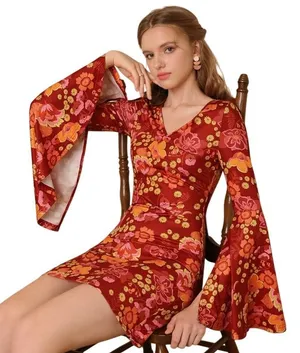 NWT Cider Retro Blossom Floral Mini Dress Small thumbnail 1