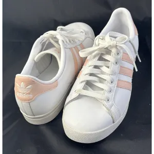 ADIDAS Cloudfoam Womens Low Top Lace-Up Sneakers White Pink Size 8.5-011001-EUC thumbnail 3