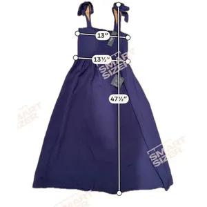Lulus Navy Smocked Tie Strap Square Neck Sleeveless Midi Dress Medium thumbnail 8
