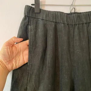 Eileen Fisher Gray Linen Loungewear Barrel Leg Lantern Pants Flowy Women size XS thumbnail 4