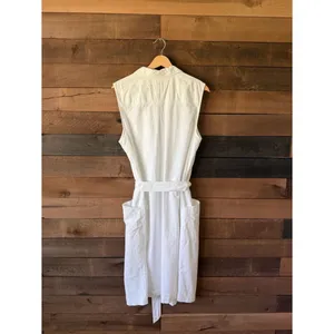Vintage White Button Front Shirt Dress Liz Claiborne Minimal Utility Midi Dress thumbnail 8