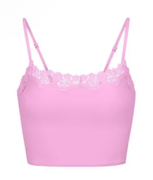 NWT Skims Fits everybody crop lace cami - petal size medium thumbnail 1