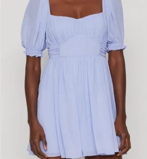 Abercrombie & Fitch Emerson Poplin Sleeve Dress Lavendar Purple Pleated Top XS thumbnail 2