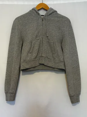 Brandy Melville Crystal‎ Hoodie Gray Full Zip thumbnail 2