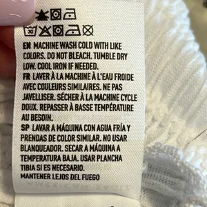 919 | NWT American Eagle Smocked Lettuce Edge Baby Tee White Womens‎ M thumbnail 8