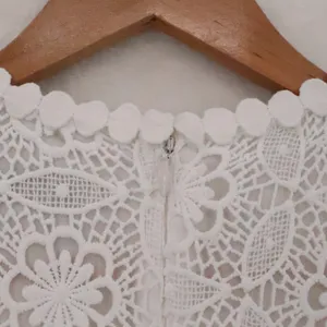 LOFT Floral Lace Mini Dress Womens Size 2P White Short‎ Sleeve Bridal Clean Girl thumbnail 5