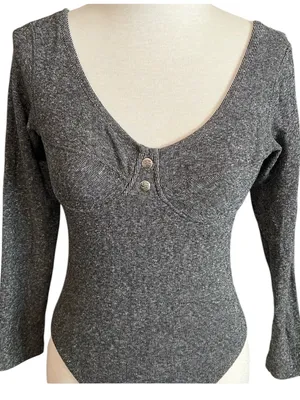 Vintage Harley Davidson Size Medium Bodysuit Leotard Gray thumbnail 2