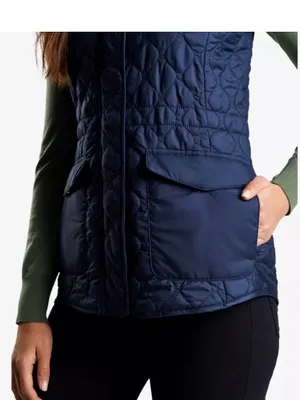 NWT Peter Millar Addison Quilted Travel Vest Navy M Medium Golf *CC customized* thumbnail 6