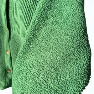 American Eagle Teddy Shacket Jacket Women’s L Green Button Front Cozy Overshirt thumbnail 6