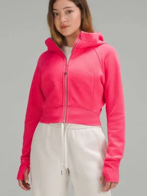 Lululemon Scuba Full-Zip Cropped Hoodie Lip Gloss Size 4 thumbnail 1
