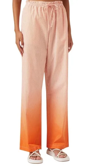 Solid & Striped The Oxford Pant Orange White Ombre Stripe Cotton XL NEW thumbnail 1