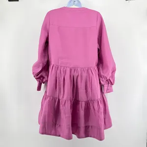 Hyacinth House Tuckernuck‎ NWT Amie Mini Dress Pink Magenta Pleated Bib Size M thumbnail 8