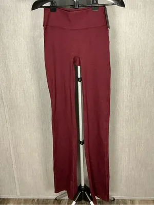 High-Waist Stretch Flare Pants in Burgundy Size Small thumbnail 5