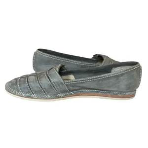 Frye Milly Fisherman Women's Charcoal Leather Slip-on Leather Flats Size 9.5 thumbnail 4