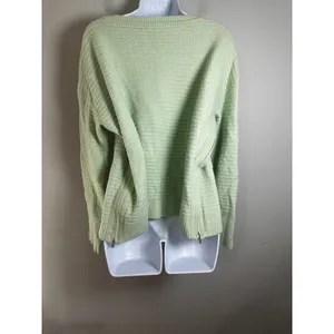 Banana Republic Sunday Sunday Sage Green Merino‎ Cashmere Waffle Knit Sweater XL thumbnail 4