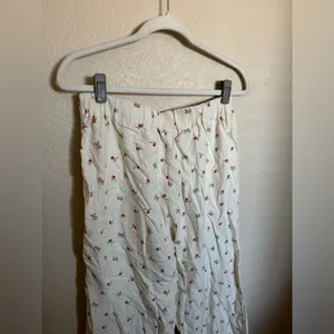 Anthropologie Feather Bone Talese Wide Leg Linen Blend Cherry Print‎ Pants Sz 6 thumbnail 6