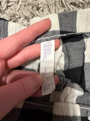 stars above Black and White Buffalo Plaid Pajama Pants thumbnail 2