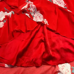 Lulus Love in Bloom Red Floral Print Off-the-Shoulder High-Low Dress Size XS thumbnail 8