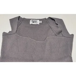 Princess Polly Mini Dress Women S/M Grey Excellent Ribbed Knit Sweetheart Corset thumbnail 6