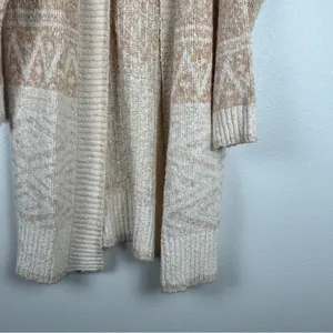 Joie Longline Oversized Chunky Cardigan Cream Fair Isle Knit L‎ thumbnail 6