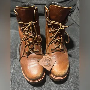 Timberland Waterproof Leather Lace-Up Combat Boots Brown Woman’s US 7.5 thumbnail 3