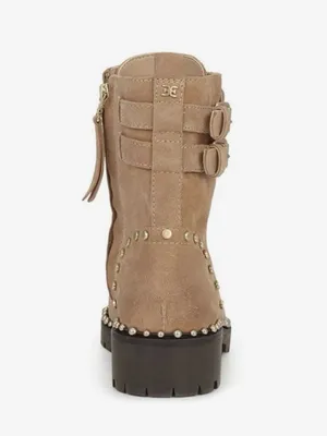 Sam Edelman Taupe Suede Studded Lace-Up Ankle Boots Size 8.5 thumbnail 4