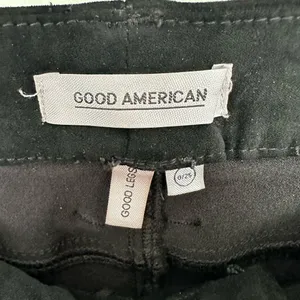Good American Women’s 0/25 Black Faux Suede Good Legs Pants Jeans thumbnail 2