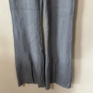 Abercrombie &‎ Fitch Ribbed Kick Flare Leggings High Waist Split Hem Blue Medium thumbnail 3
