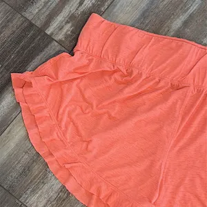 Free People Movement Boho Athleisure High Rise Coral Ruffled Layering Shorts L thumbnail 8