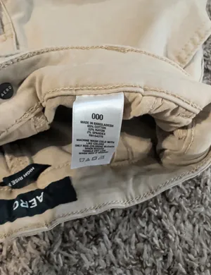 Aeropostale High Rise Midi Khaki Shorts - 000 thumbnail 4