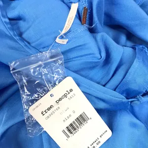 FREE PEOPLE Later Days Blue Button Front Long Sleeve Midi Dress Size‎ 0 New thumbnail 10