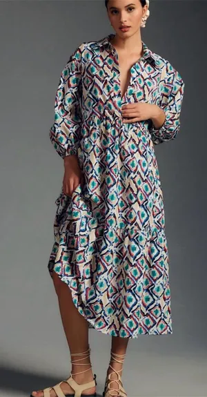 Anthropologie The Bettina Shirt Dress- Size Small thumbnail 1