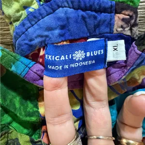 Mexicali Blues Playful Batik Patchwork Overalls Size XL SOLD OUT thumbnail 3