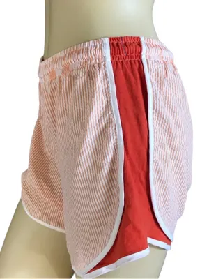 Shorties By Lauren James Orange Stripe Retro Gym Shorts (M) thumbnail 4